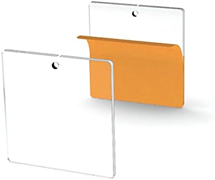 25 Acrylic Square Clear with Hole (Select Size) (4.0")