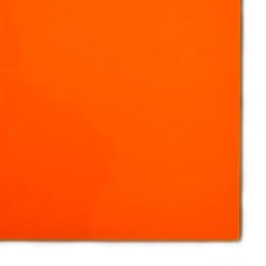 KastLite Colored Acrylic Sheets Nominal 12" x 18" - Plastic Sheet Easy to Cut, Saw, Shape, Laser Cut - Ideal for Arts & Crafts & DIY Projects- Durable, Lightweight, Scratch Resistant - Orange 2 Pack