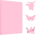 A4 Origami Paper Pink 100 Sheets, 8.27×11.7 inch Double Sided Color Easy Fold Big Origami Paper A4 Colored Copy Papers Thin 70gsm for Beginners, DIY handwork Art and Craft Projects (210 x 297 mm)