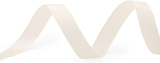 LIUYAXI 1/2" X 50 Yards Solid Ivory/Cream Grosgrain Ribbon, Perfect for Crafts, Wedding Decor, DIY Hair Accessories, Sewing, Gift Package Wrapping and More
