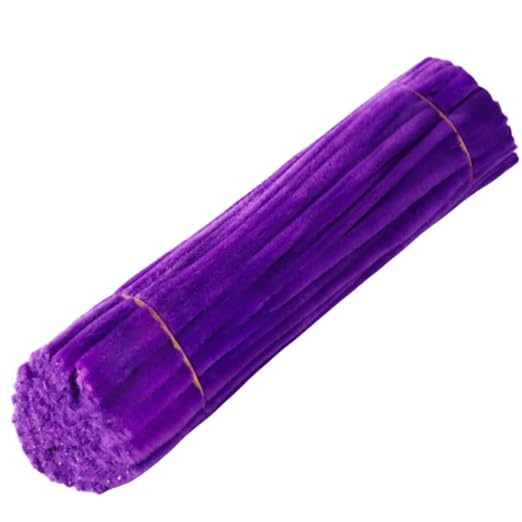 100 Pieces Pipe Cleaners Chenille Stem, Pastel Candy Color Pipe Cleaners Set for Pipe Cleaners DIY Arts Crafts Decorations, Chenille Stems Pipe Cleaners (Purple)