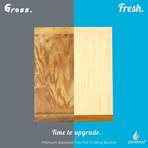 Pureboo Premium Bamboo Pull-out Cutting Board - 8 Different Sizes to Fit Most Standard Slots 21.75"W x 22"D x 3/4"H