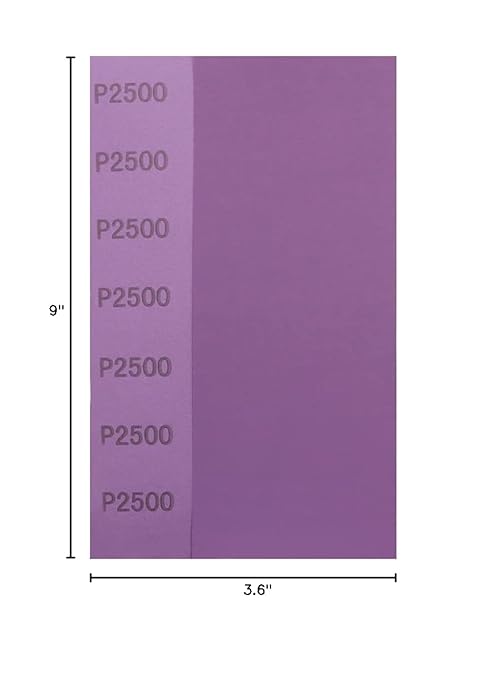 Sandpaper 2500 Grit,Wet Dry Sanding Sheets,High Performance Ceramic Abrasive Sand Paper for Wood Furniture Finishing,Metal Grinding,Automotive Polishing,9 x 3.6 Inch,25-Pack