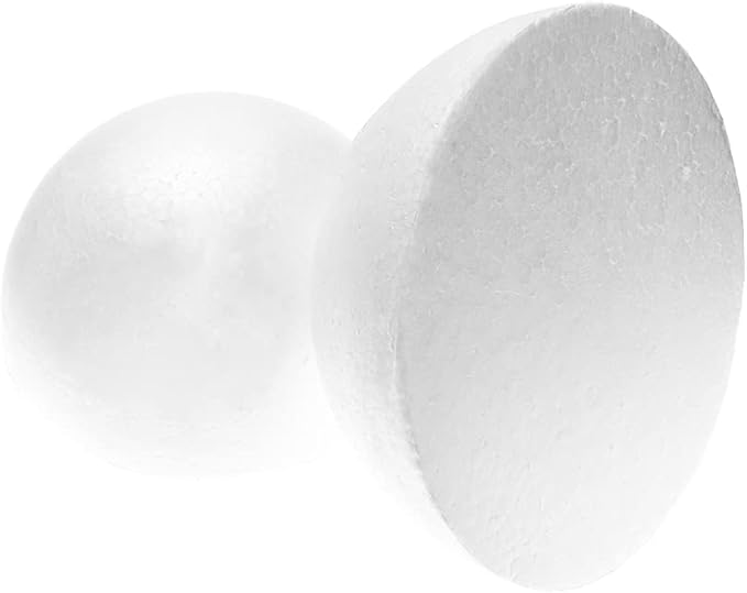 8" Craft Foam Half Ball - Smooth Half Foam Polystyrene Balls for Craft and Project, Pack of 4