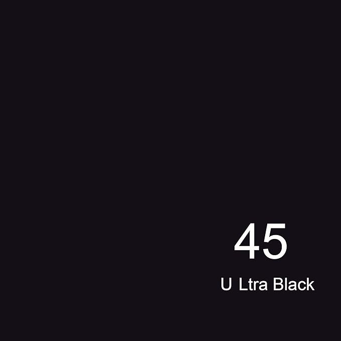 Seamless Photography Background Paper Roll, Black Photo Paper Backdrop for Photography, Video and Streaming (53''x16 'Ultra Black)