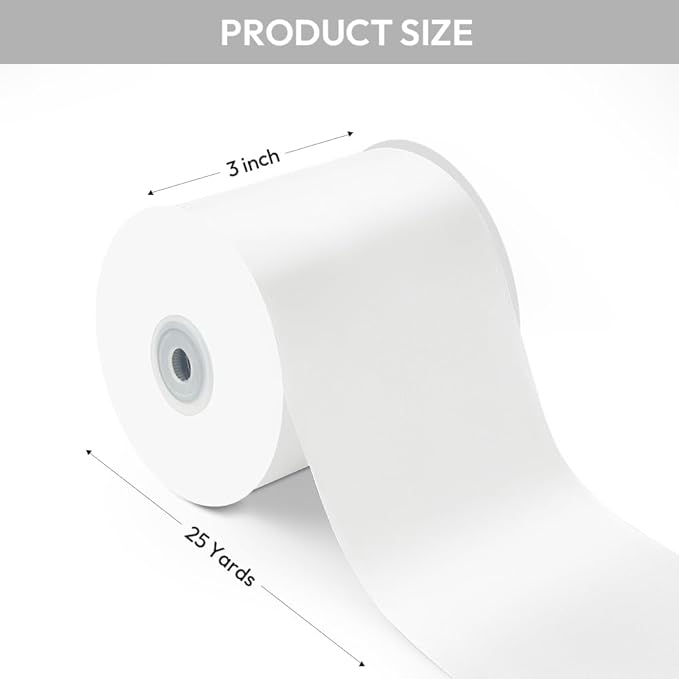 3" Width x 25 Yards Satin Fabric Ribbon, White Ribbon Perfect for Wedding Car, Chair Sash, Grand Opening Ceremony, Big Bows, Embroidery, Floral Crafts, Party Decoration