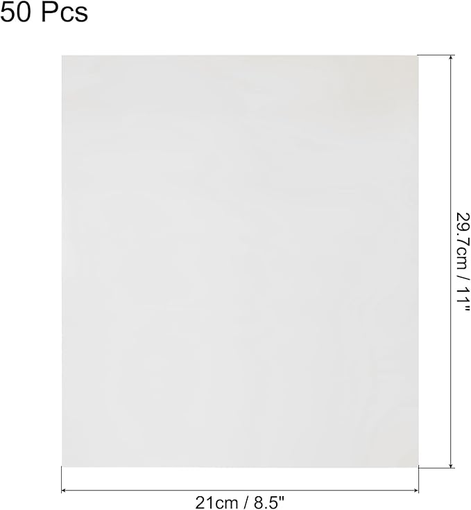 MECCANIXITY 50 Pack Toner Reactive Foil ,Deco Foil Transfer Sheets 8.5"x11" A4 Hot Foil Paper for Laser Printer Scrapbooking Heat Transfer DIY Craft,Silver
