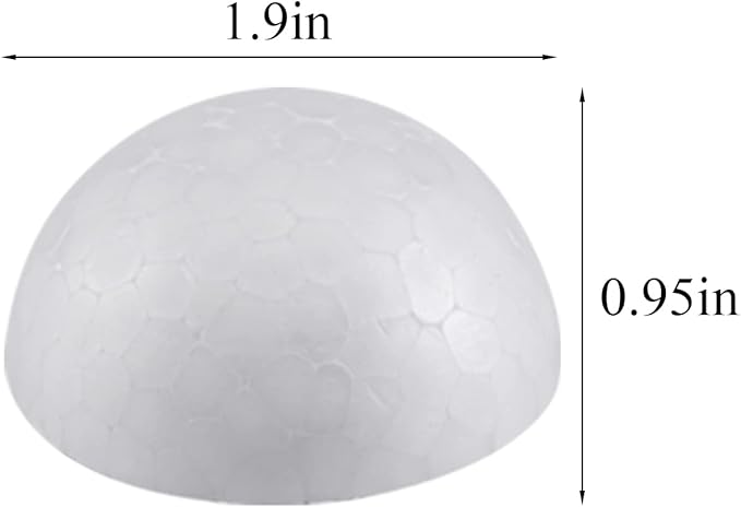 Crafjie 32PCS 2 Inchs Half Round Foam Balls White Hemispherical Polystyrene Balls Half Craft Foam Ball Christmas Craft Ball Wedding Decoration DIY Home Craft Project and Art Decoration