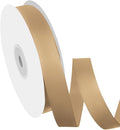5/8" Width x 50 Yards Satin Fabric Ribbon, Champagne Gold Ribbon Perfect for DIY Bows, Swags, Gift Wrapping, Craft, Flower Bouquet，Christmas and Party Decoration
