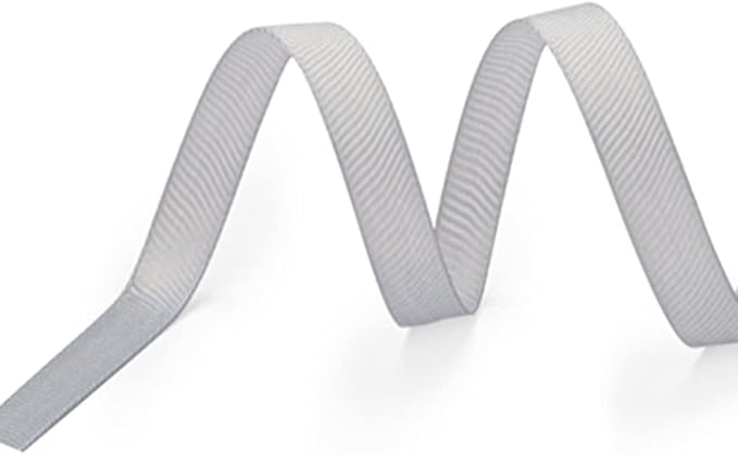 LIUYAXI 1/4" X 50 Yards Solid Silver/Grey Grosgrain Ribbon, Perfect for Crafts, Wedding Decor, DIY Hair Accessories, Sewing, Gift Package Wrapping and More