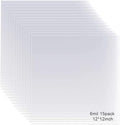 EGOSKY 15 Pack 6 Mil Mylar Sheets, 12 x 12inch Clear Blank PET Blank Stencil Material, Make Your Own Stencil Compatible Vinyl Cutting Maching