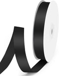5/8" x 50 Yards Satin Ribbon - Black Silk Ribbon with Spool - Ideal for Gift Wrapping, Floral Bouquets, Crafts, Wedding Party Decorations, Christmas and Sewing Projects