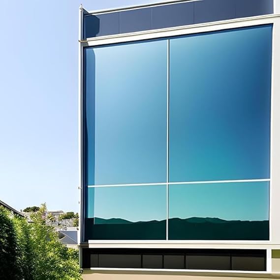 Rockrose Professional Window Tint for Home – One Way Privacy Window Film for Home Offices Heat Blocker Reflective Adhesive Mirror Tint with 99% UV Block – Silver 30in x 100FT