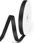 3/8" x 50 Yards Satin Ribbon - Black Silk Ribbon with Spool - Ideal for Gift Wrapping, Floral Bouquets, Crafts, Wedding Party Decorations, Christmas and Sewing Projects