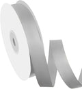 5/8" Width x 50 Yards Satin Fabric Ribbon, Silver Ribbon Perfect for DIY Bows, Swags, Gift Wrapping, Craft, Flower Bouquet，Christmas and Party Decoration