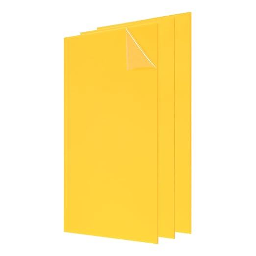 uxcell 3Pcs Acrylic Sheets 12x8 Inch Acrylic Panel 1/8 Inch-3mm Plastic Board for Picture Frames Sign Holders DIY Display Projects Craft, Yellow