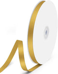 3/8" x 100 Yards Satin Ribbon - Dark Gold Silk Ribbon with Spool - Ideal for Gift Wrapping, Floral Bouquets, Crafts, Wedding Party Decorations, Christmas and Sewing Projects