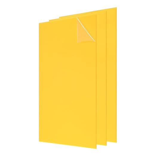 uxcell 3Pcs Acrylic Sheets 12x6 Inch Acrylic Panel 1/8 Inch-3mm Plastic Board for Picture Frames Sign Holders DIY Display Projects Craft, Yellow