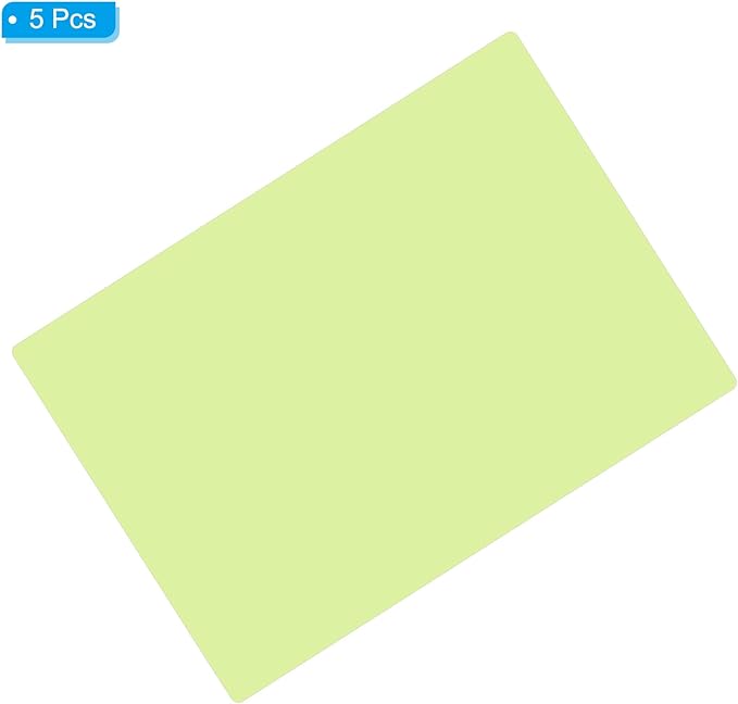 PATIKIL A4 Size Guided Reading Sheet, 5pcs Correction Lighting Gel Filter Colored Overlay Transparent Color Film for Classroom Photo Studio, Light Green