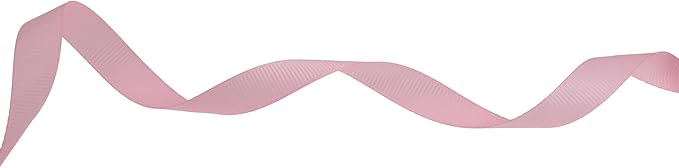 Solid Grosgrain Ribbon 25 Yard Each Roll 100% Polyester Woven Edge (1/2", Pink)