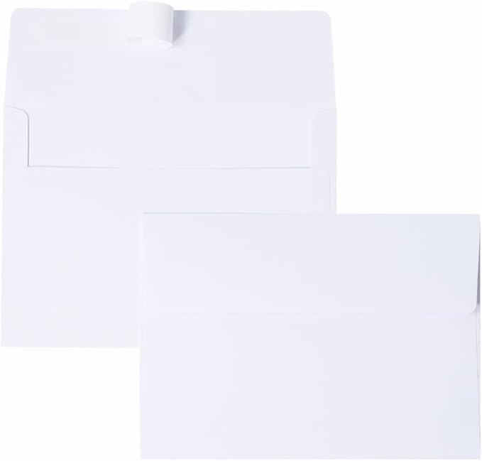 Keketer A2 White Printable Envelopes 80 Pack Self - Seal, for 5x7 Cards, Weddings, Invitations, Baby Shower 4.375 x 5.75 Inches
