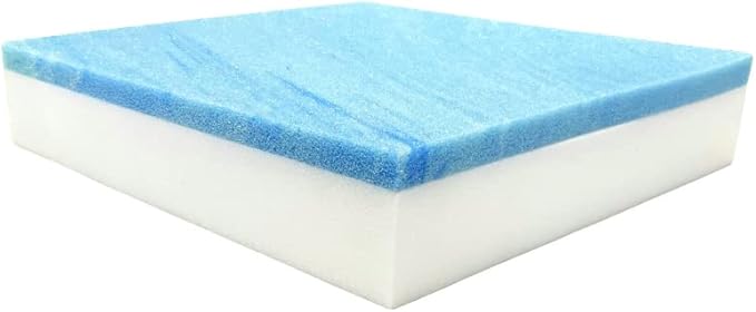 FoamRush 9" x 24" x 24" Gel Memory Foam Bench Cushion Replacement Medium Firm (Upholstery Foam, Seat Replacement, Upholstery Sheet, Foam Rubber Padding, Couch, Sofa Cushion, Mattress) Made in USA