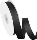 5/8" Width x 50 Yards Satin Fabric Ribbon, Black Ribbon Perfect for DIY Bows, Swags, Gift Wrapping, Craft, Flower Bouquet，Christmas and Halloween Party Decoration