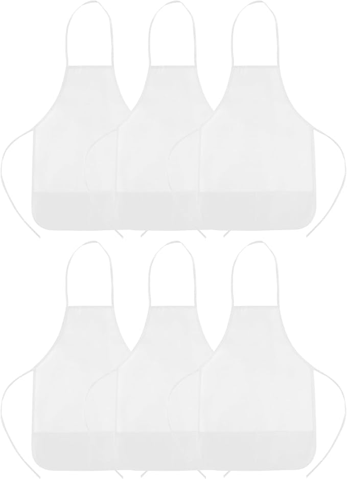 CHRORINE 6/12/24 Pack Kids Painting Apron Toddler Art Aprons for Kids Paint Apron Smock for Painting Cooking Craft Activity