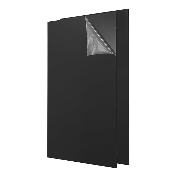 uxcell 2Pcs Acrylic Sheets 12x8 Inch Acrylic Panel 1/8 Inch-3mm Plastic Board for Picture Frames Sign Holders DIY Display Projects Craft, Black