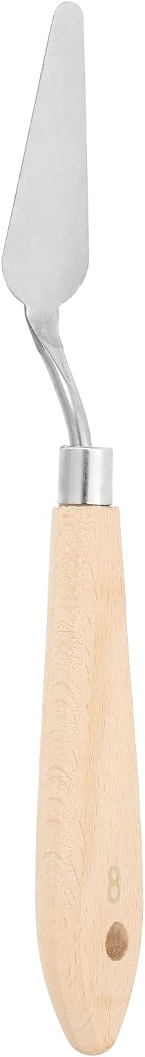 PATIKIL Art Spatula, No.8 20mm Stainless Steel Flexible Palette Knife Painting Knife Painting Spatula Oil Painting Mixing Scraper with Wood Handle for Canvas Acrylic Painting, Brown