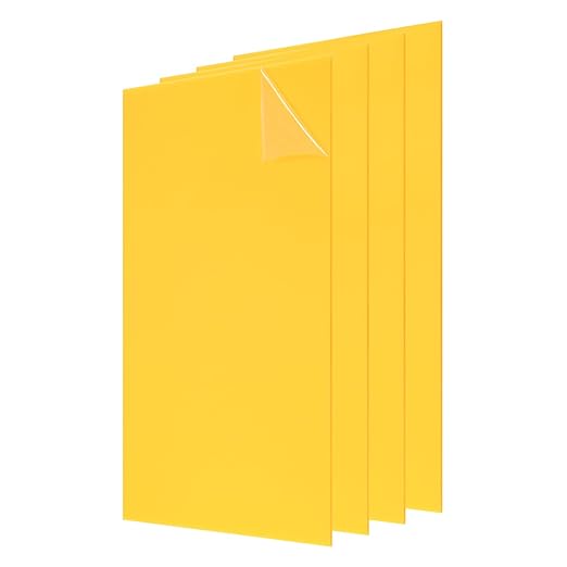 uxcell 4Pcs Acrylic Sheets 12x8 Inch Acrylic Panel 1/8 Inch-3mm Plastic Board for Picture Frames Sign Holders DIY Display Projects Craft, Yellow