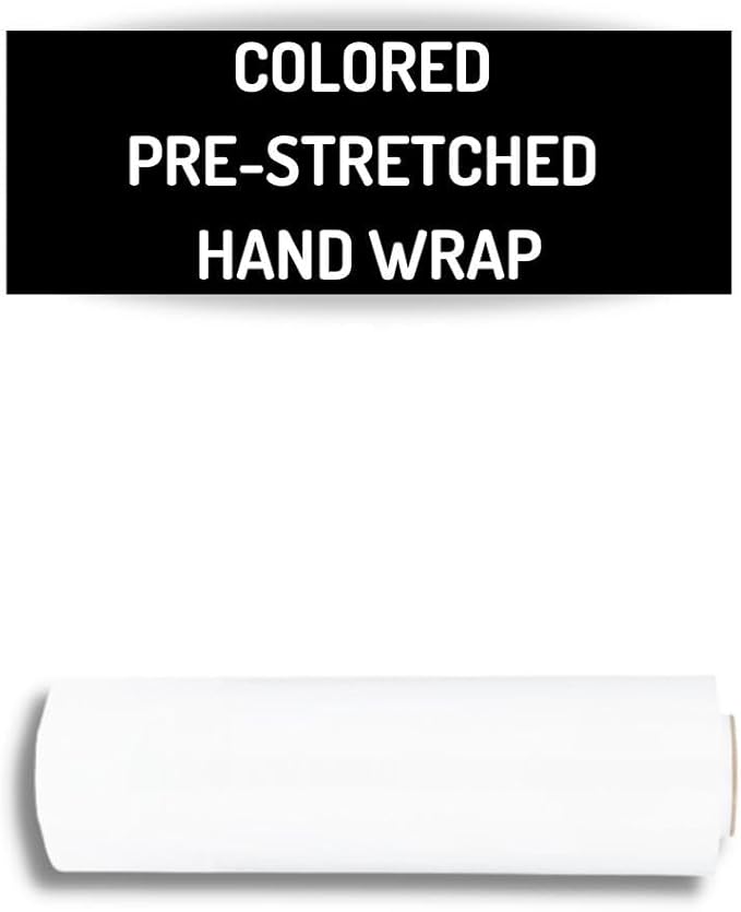 PSBM White Stretch Wrap, 15 Inch x 1476 Feet, 72 Pack, Tinted Pre-Stretched Shrink Wrap Film for Moving, Packaging, Pallet Wrapping