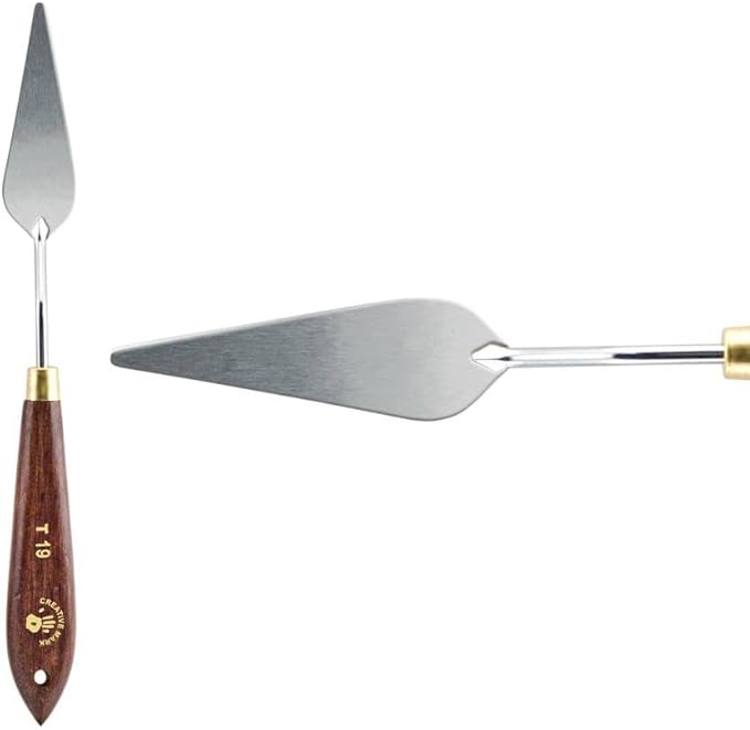 Creative Mark Stainless Steel Palette Knife Painting Tools - Paint Palette with Wooden Handle - Variety of Shapes and Sizes - 19T, 2-3/4 in