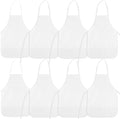 8 Pcs Kids Apron Painting Aprons for Kids Art Smocks Paint Apron Bulk for Painting Classroom Activity Kitchen Crafts Party Supplies(White)