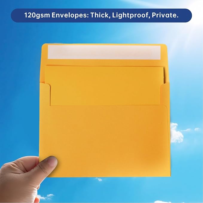 Keketer A2 Colorful Printable Envelopes 80 Pack Self - Seal, for 5x7 Cards, Weddings, Invitations, Baby Shower 4.375 x 5.75 Inches