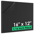 ABS Plastic Sheet 1/16" x 16" x 12", 2 Pack Black Rigid Thermoplastic Board for Crafts, DIY Projects, Dual-Surface (Textured & Smooth)