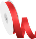 5/8" Width x 50 Yards Satin Fabric Ribbon, Red Ribbon Perfect for DIY Bows, Swags, Gift Wrapping, Craft, Flower Bouquet, Christmas and Party Decoration