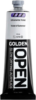 OPEN Slow-Drying Acrylics by GOLDEN, Ultramarine Violet, 5 fl oz. tube, Professional Acrylic Paint, Semi-Transparent