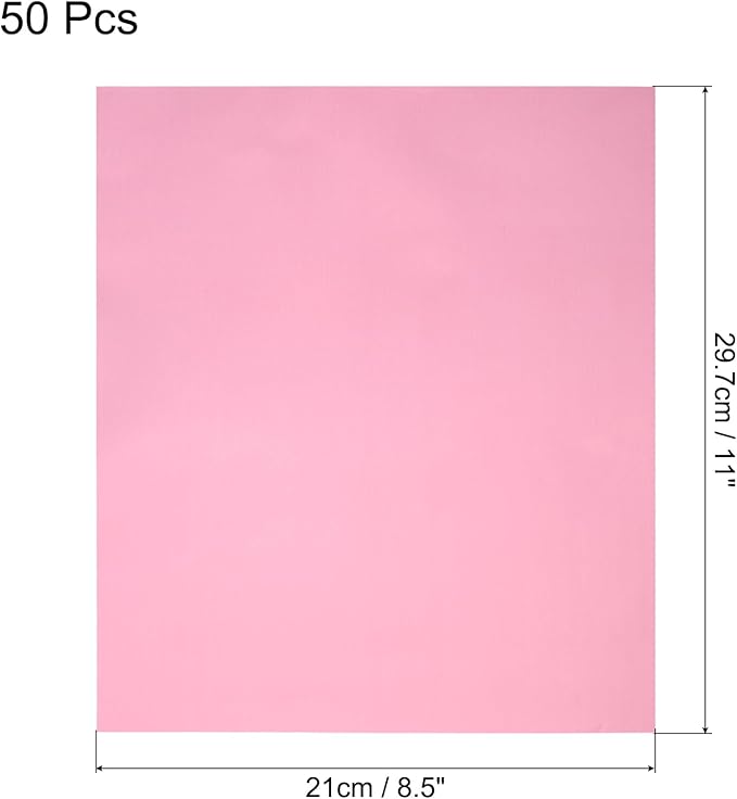 MECCANIXITY 50 Pack Toner Reactive Foil ,Deco Foil Transfer Sheets 8.5"x11" A4 Hot Foil Paper for Laser Printer Scrapbooking Heat Transfer DIY Craft,Pink