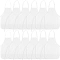 12 Pieces White Kids Painting Aprons Kid Art Apron with 2 Roomy Pockets Kids Aprons for Painting Activity Kitchen Crafts