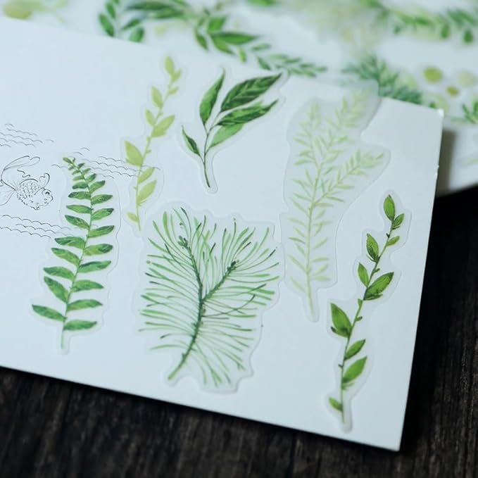 Vintage Vellum Stickers Floral Plants Elements Scrapbooking Supplies Flowers Botanic Natural Translucent Paper Self-Adhesive Junk-Journal Items (Spring Plants)