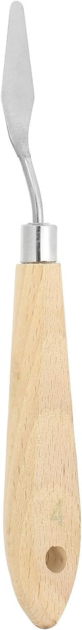 PATIKIL Art Spatula, No.4 12mm Stainless Steel Flexible Palette Knife Painting Knife Painting Spatula Oil Painting Mixing Scraper with Wood Handle for Canvas Acrylic Painting, Brown