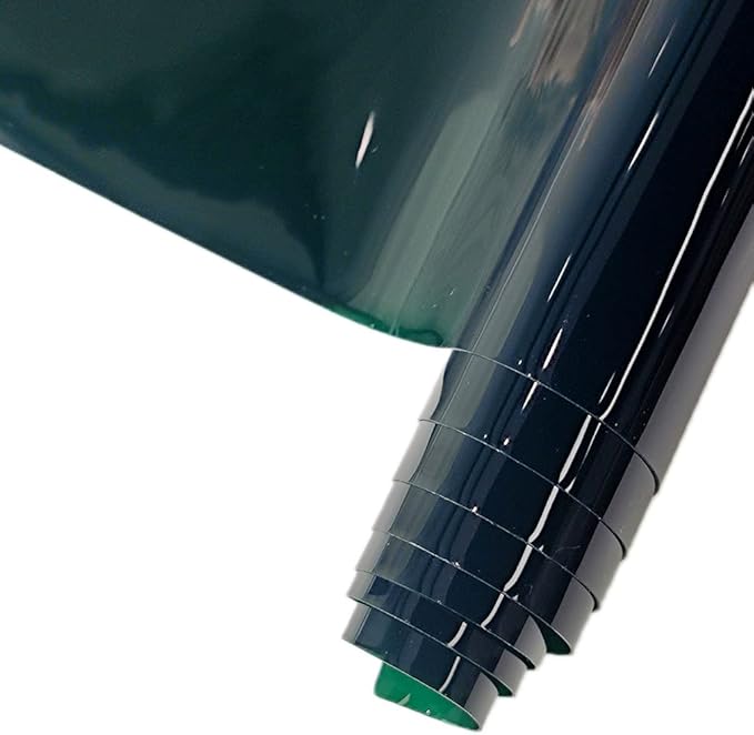 HYANG Blackish Green Solid Colors Transparent PVC Super Clear Holographic Vinyl 1 Roll 12" x 47" (30cm x 120cm) for DIY Bows Earrings Bags DIY Crafts Making