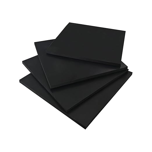 4 Pieces Anti Vibration Pads 1/4 in Thick X 6 in X 6 in, Neoprene Rubber Pads, Hard Rubber Block for Anti-Slip, Shock Absorption, Protection