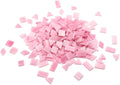 Lanyani 200 Mixed Color Glass Mosaic Tiles - 4 Shapes, Tiffany Stained Glass Pieces for Crafts, Pink