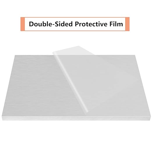 6061 T651 Aluminum Sheet Metal 8" x 12" x 1/2"(12.7MM) Flat Plain Thick Aluminum Plate Covered with Protective Film, 1/2Inch Thick Heat Treatable Rectangle Aluminum Metal Plate for lndustry, DIY