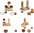Brain Teaser Puzzle Wooden Threading Rope Loop Puzzle Luban Lock Brain Teaser Game Adult Kids Toy Puzzles for Adults (4)