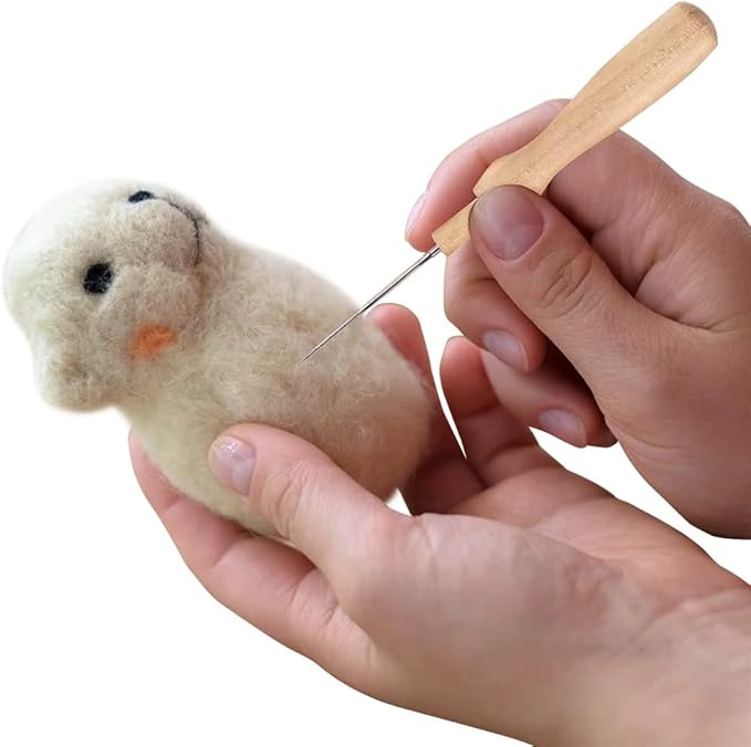 Needle Felting Kit, Wool Felting Supplies, Needle Felting Tools with Felting Needles, Foam Mat, Wooden Handle, Scissors, Needle Felting Supplies for DIY Felting Wool Beginner Professional