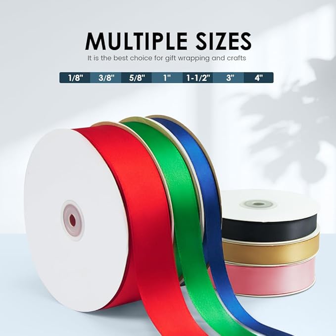 3" Wide x 25 Yards Single Face Polyester Satin Ribbon, Satin Ribbon for Crafts, Gift, Hair Bows, Wedding Party Decoration, Bow Making & Other Projects (Royal Blue)