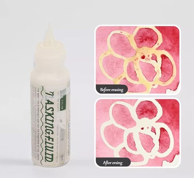 Hztyyier Pigment Covering Liquid, Watercolor White Liquid Art Masking Fluid for Watercolor Painting and Various Art Projects (18ml)